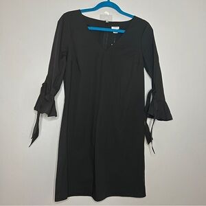 J Crew Ruffle Tie Sleeve Dress Black Size 4 New With Tags